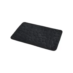 Alfombras De Baño>Alfombra de baño microfibra MEMOIRE negra 50x80cm