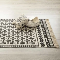 atmosphera Alfombras Decorativas>Alfombra Delhi Blanco/Negro 120x170Cm