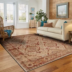 Alfombras Decorativas>Alfombra Lene Rojo/Beige 200x285Cm