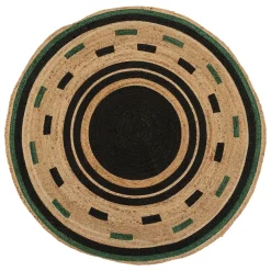 atmosphera Alfombras Decorativas>Alfombra redonda estampada MALAKITE de yute 120cm
