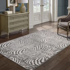 Alfombras Decorativas>Alfombra Zaha Cebra Gris 200x285Cm