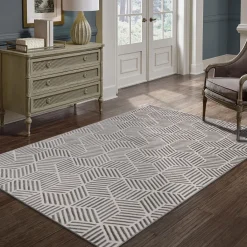 Alfombras Decorativas>Alfombra Zaha Geométrica Gris 200x285Cm