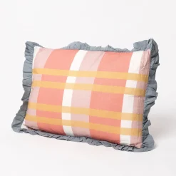 Cojines Y Fundas Decorativas>Almohada Yucatán Rayas Con Volados Azul