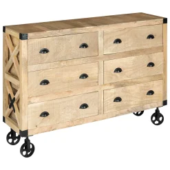 atmosphera Aparadores Y Consolas|Estilo Industrial>Aparador Silas Marrón De Madera Con 6 Cajones