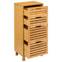 5five Muebles Con Lavabo Y Auxiliares>Armario para baño SICELA marrón de bambú