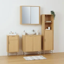 5five Muebles Con Lavabo Y Auxiliares>Armario para lavabo con 2 puertas LIORA marrón