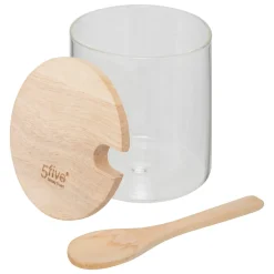 5five Vinagreras, Azucareros, Saleros Y Pimenteros>Azucarero con cuchara de vidrio HERMET 8.6x11cm