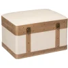 atmosphera Cestas Y Baúles|Estilo Étnico>Baúl Mdf Y Lino Tam. 2/3 44x31.5x29.5Cm