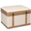 atmosphera Cestas Y Baúles|Estilo Étnico>Baúl Mdf Y Lino 50.5x37x35Cm
