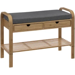Zapateros>Banco C/Estante Jano De Bambú 74x34x55Cm