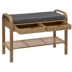 Zapateros>Banco C/Estante Jano De Bambú 74x34x55Cm