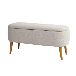 hôma Puff Y Banquitos>Banco doble beige con almacenaje