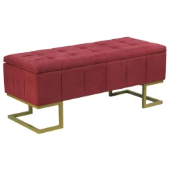 Puff Y Banquitos>Banco doble LUCE de terciopelo Burdeos