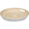 secret d'gourmet Encimera Y Lavavajillas>Bandeja Blanca Redonda De Bambú 42Cm