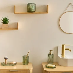 5five Accesorios De Lavabo>Bandeja de baño FLOREA verde de vidrio