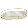 Accesorios|Estilo Contemporaneo>Bandeja de metal y vidrio dorado LILY