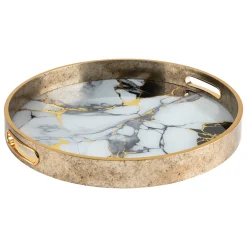 atmosphera Estilo Contemporaneo>Bandeja de resina efecto mármol INAYA 4x31.7cm