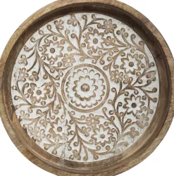 atmosphera Accesorios|Estilo Étnico>Bandeja Decorativa De Madera 34.5x6Cm