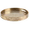 atmosphera Accesorios|Estilo Contemporaneo>Bandeja Elya De Vidrio Dorado 31cm