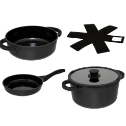 5five Cazuelas, Sartenes Y Hervidores>Batería de cocina 3 piezas negro 24cm
