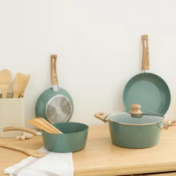 5five Cazuelas, Sartenes Y Hervidores>Batería de cocina de 4 piezas verde de aluminio