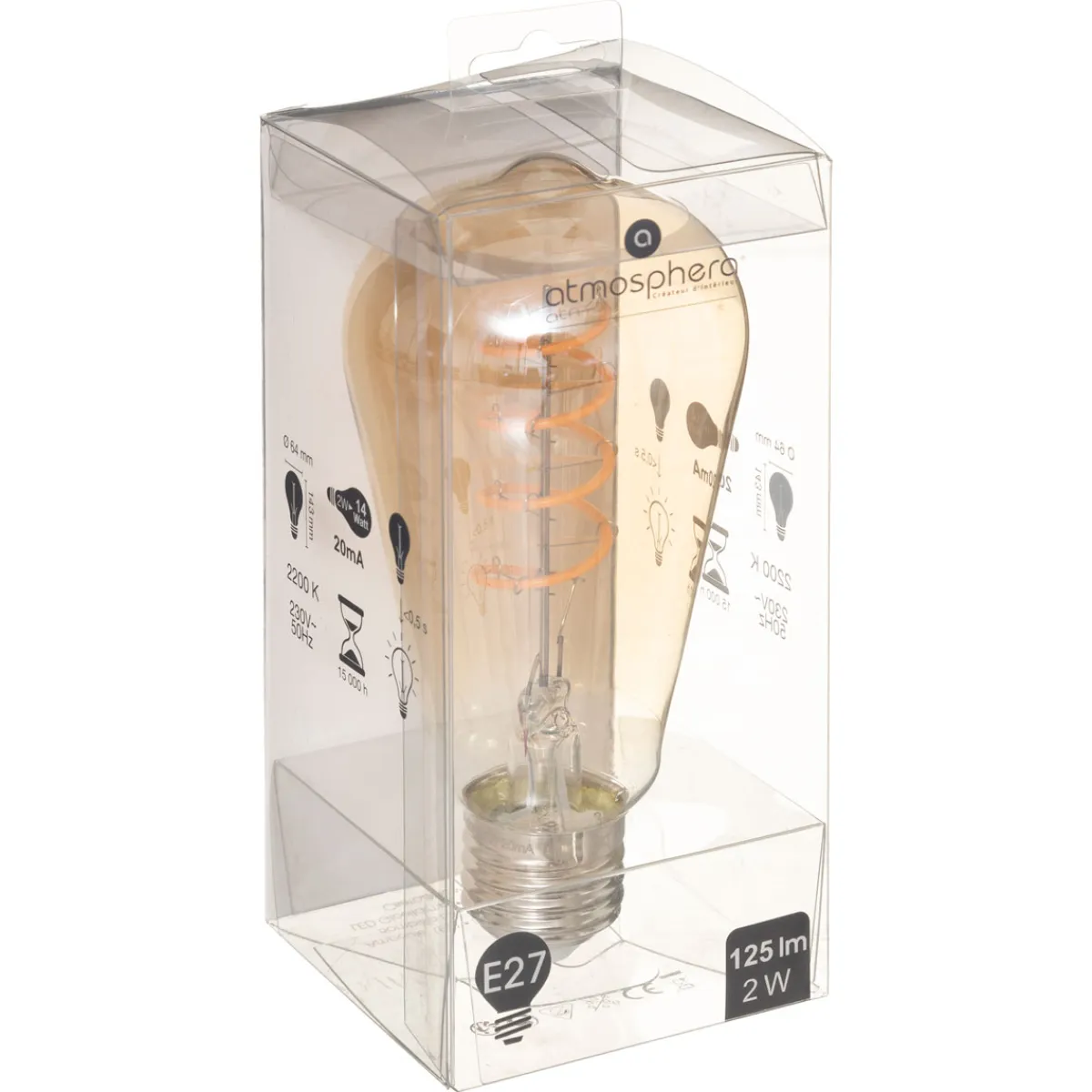 atmosphera Lámparas Y Alargadores>Bombilla Led Vintage Ámbar E27 St64 4W