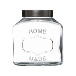 5five Platos Para Tartas, Tartas Y Bombones>Bombonera De Vidrio C/Tapa Inoxidable 1L