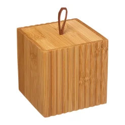 5five Accesorios De Lavabo>Bote P/Algodones De Bambú 9x9x9Cm