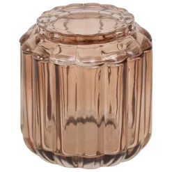 5five Accesorios De Lavabo>Bote para algodón FLOREA marrón de vidrio