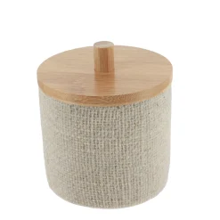 Accesorios De Lavabo>Bote para algodones efecto malla natural