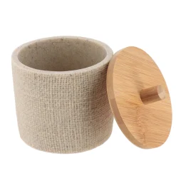 Accesorios De Lavabo>Bote para algodones efecto malla natural