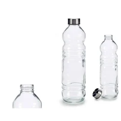 Jarros>Botella De Vidrio C/Tapa Metálica 1L