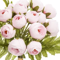 atmosphera Plantas Y Flores Artificiales>Bouquet 18 Mini Camelias Rosas 30Cm