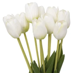 atmosphera Plantas Y Flores Artificiales>Bouquet C/10 Tulipanes Blancos 16x48Cm