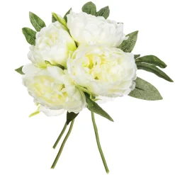 atmosphera Plantas Y Flores Artificiales>Bouquet Con 4 Peonías Blancas 30Cm