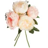 atmosphera Plantas Y Flores Artificiales>Bouquet Con 4 Peonías Color Rosa 30Cm