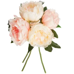 atmosphera Plantas Y Flores Artificiales>Bouquet Con 4 Peonías Color Rosa 30Cm