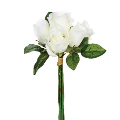 atmosphera Plantas Y Flores Artificiales>Bouquet Con 7 Rosas Blancas 30Cm