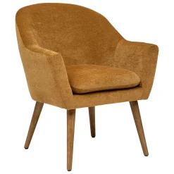 atmosphera Sofás Y Sillones>Butaca de tela ocre con patas de madera SINEL