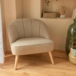 atmosphera Sofás Y Sillones|Estilo Rústico>Butaca NAOVA beige de madera