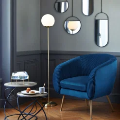 atmosphera Sofás Y Sillones>Butaca Solaro Slow Time Azul Oscuro De Terciopelo