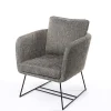 Sillas, Sillones Y Bancos|Estilo Rústico>Butaca TIM gris con patas metálicas negras