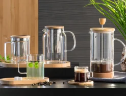 Teteras Y Hervidores>Cafetera de vidrio y bambú 1L