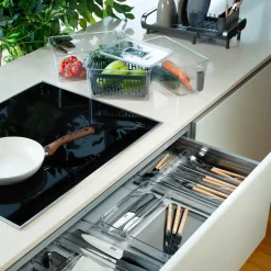 5five Encimera Y Lavavajillas>Caja de almacenaje con fondo gris 16x16cm