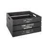 atmosphera Cestas Y Baúles|Estilo Industrial>Caja De Madera Factory Negra 31x21x16Cm