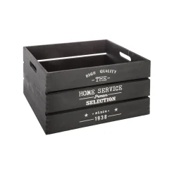 atmosphera Cestas Y Baúles|Estilo Industrial>Caja De Madera Factory Negra 31x21x16Cm