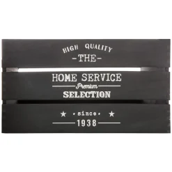 atmosphera Cestas Y Baúles|Estilo Industrial>Caja De Madera Factory Negra 25x15x12Cm