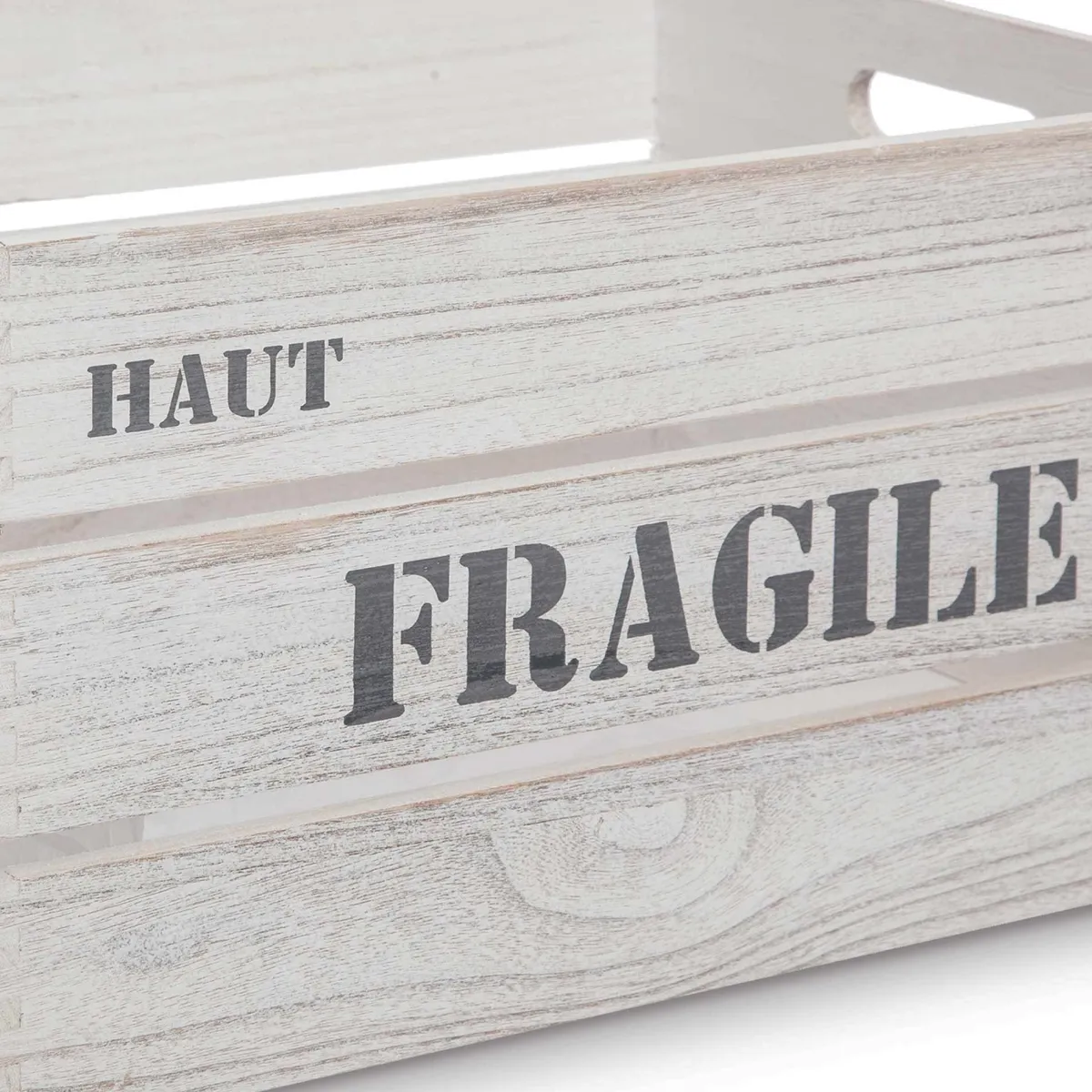 atmosphera Accesorios|Estilo Rústico>Caja De Madera Fragile 28x18x14Cm