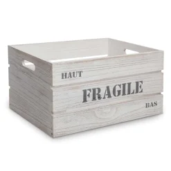 atmosphera Accesorios|Estilo Rústico>Caja De Madera Fragile 37x27x20Cm