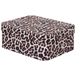 atmosphera Cestas Y Baúles>Caja decorativa leopardo 22x28cm